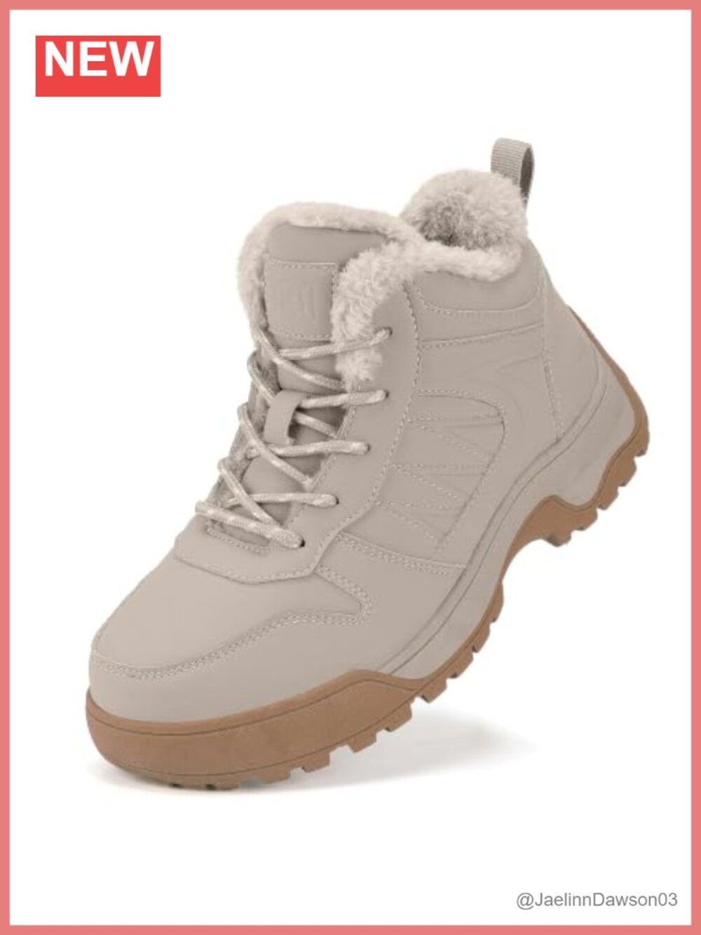 Winter Snow Boot Fur Lined Waterproof Anti Slip Ankle Hiking Boots